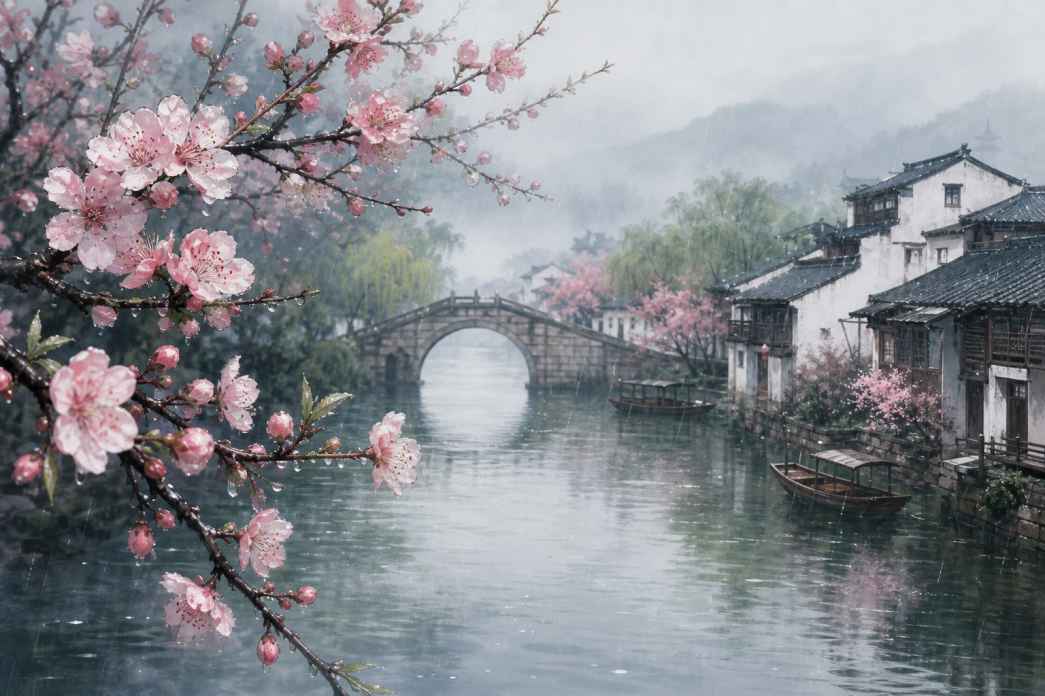 杏花春雨 细雨绵绵 杏花微湿 江南意境 4K壁纸 - 唯爱图库