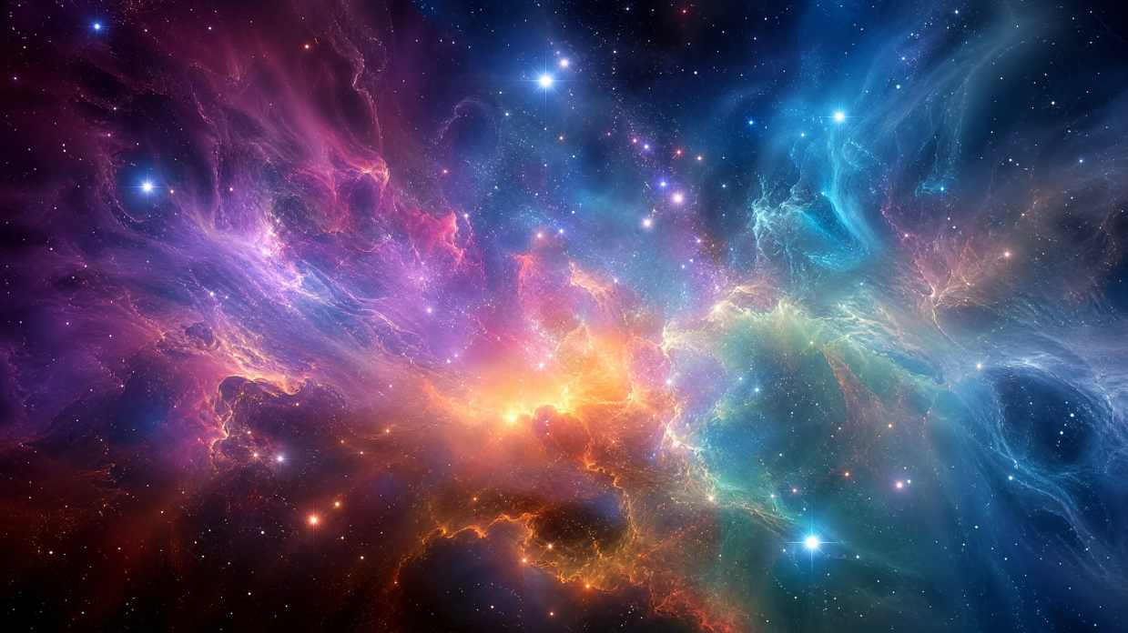 宇宙星云，五彩气体，明亮恒星，深邃太空，抽象，高分辨率 - 唯爱图库